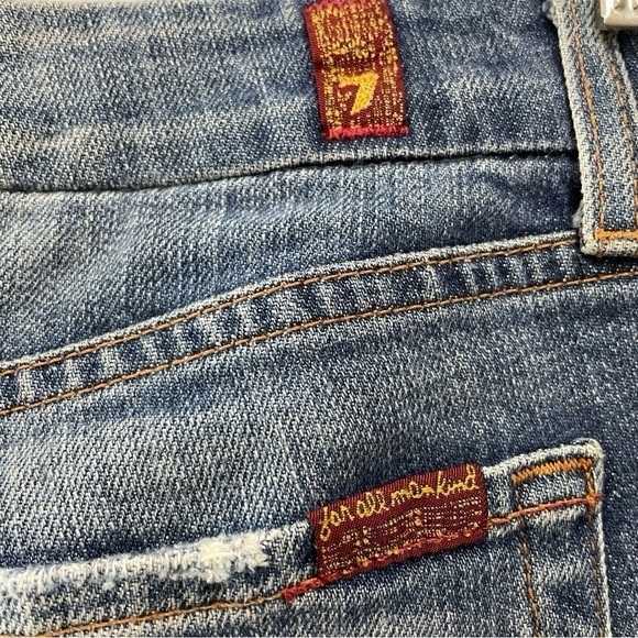 7 Of All Mankind Ombre Wide Leg Flare Denim Blue Jean Womens - Picture 10 of 13